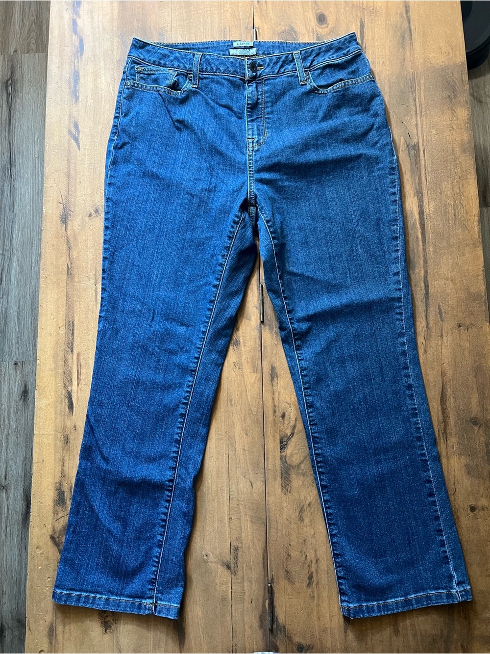 L.L. Bean Women's Cotton Blue Straight-Leg Jeans